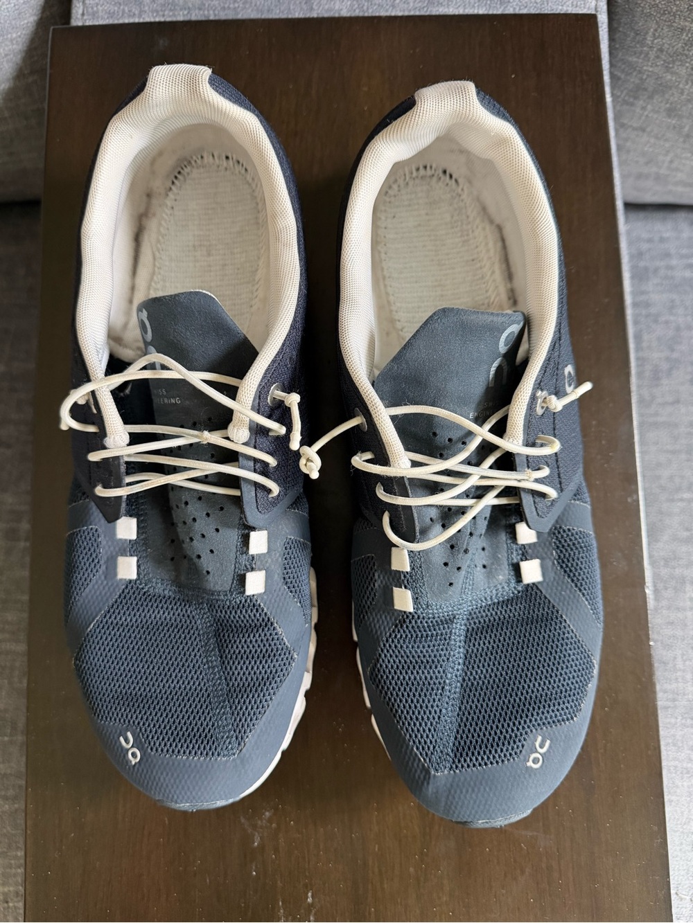 On Running Men's Athletic Sneakers in Navy and White